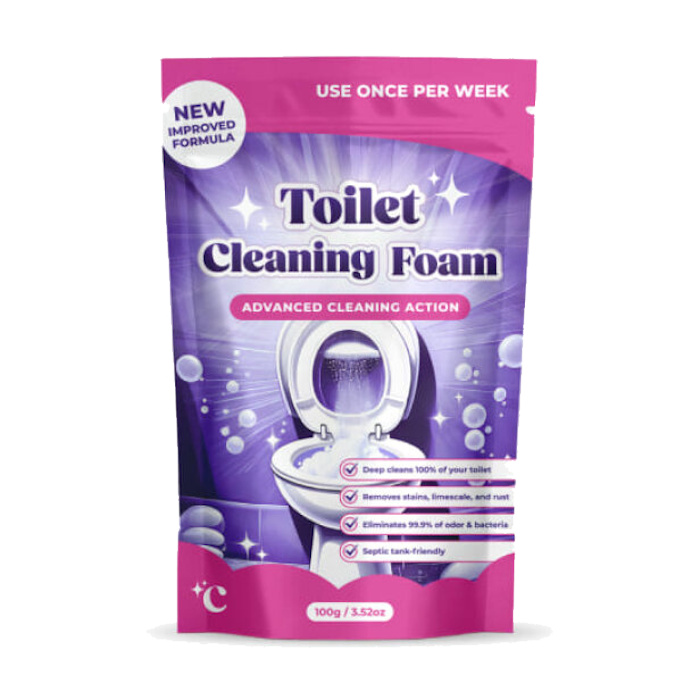 FizzClean toilet cleaning foam in action